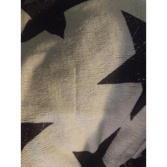 Altar'd State Burnout Star Sweater Size S White Purple Boxy Hi Lo Hem USA READ - Picture 6 of 6